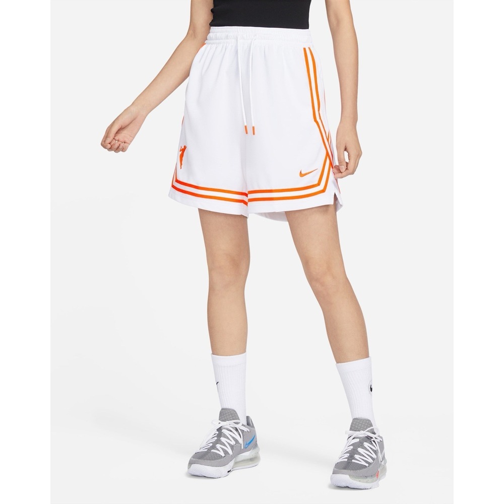 Women's‎ Nike Dri-FIT WNBA Shorts Size Large White Orange Basketball NEW